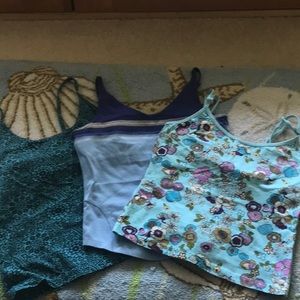 Lot of three tank tops, two Patagonia, solid is The North Face, left(medium)